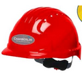 Evolution Deluxe Non-Vented Hard Hats w/ Wheel Ratchet Adjustment (Red)